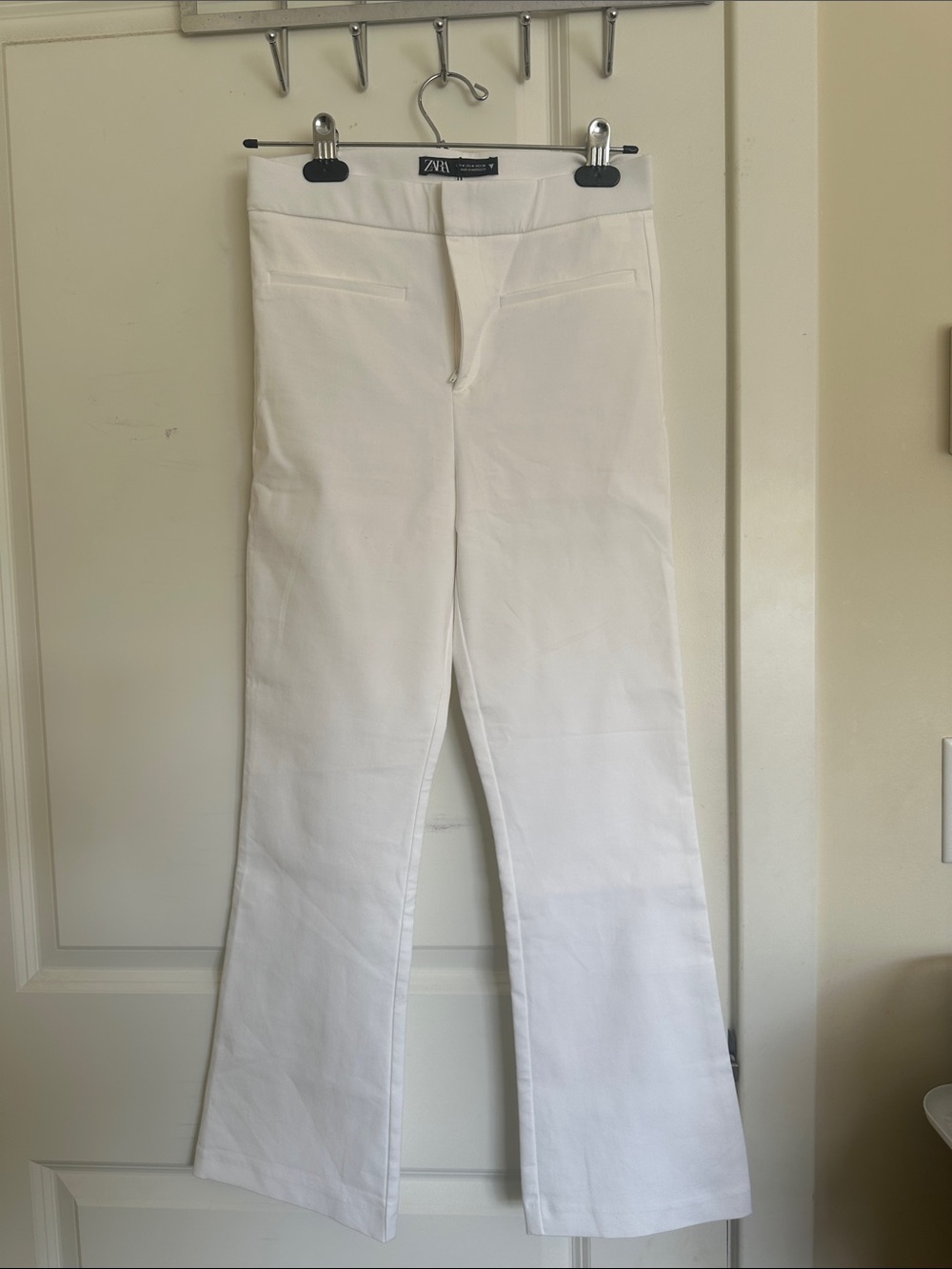 Zara White Flare Tailored Wide Leg pants